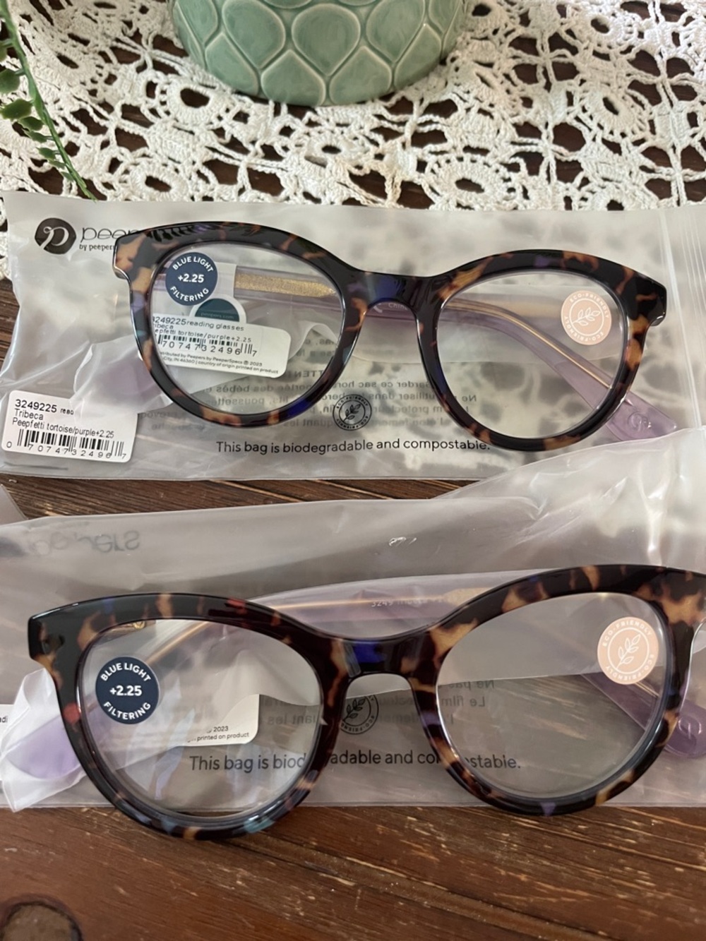 +2.25 Blue Light readers Glasses - Tortoise Shell 2 pairs